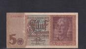 Deutsches Reich, Drittes Reich, 5 Reichsmark Ro.179a, DEU-220a, KN 7 stellig, Serie: Q, -