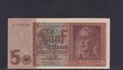 Deutsches Reich, Drittes Reich, 5 Reichsmark Ro.179a, DEU-220a, KN 7 stellig, Serie: U, -