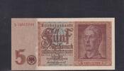 Deutsches Reich, Drittes Reich, 5 Reichsmark Ro.179b, DEU-220b, KN 8 stellig, Serie: S, -