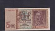Deutsches Reich, Drittes Reich, 5 Reichsmark Ro.179b, DEU-220b, KN 8 stellig, Serie: K, -