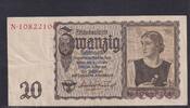 Deutsches Reich, Drittes Reich, 20 Reichsmark Ro.178, DEU-215, Serie: N, -
