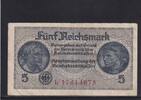 Drittes Reich Reichskreditkasse, 5 Reichsmark Ro.553b, ZWK-4b, KN 8 stellig, ohne Prägestempel, Serie: L, -