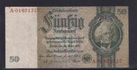 Deutsches Reich, Drittes Reich, 50 Reichsmark Ro.175d, DEU-210d, Kriegsdruck, Serie: A, ohne Udr. Bst., -