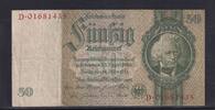 Deutsches Reich, Drittes Reich, 50 Reichsmark Ro.175d, DEU-210d, Kriegsdruck, Serie: D, ohne Udr. Bst., -
