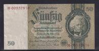 Deutsches Reich, Drittes Reich, 50 Reichsmark Ro.175d, DEU-210d, Kriegsdruck, Serie: H, ohne Udr. Bst., -