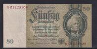 Deutsches Reich, Drittes Reich, 50 Reichsmark Ro.175d, DEU-210d, Kriegsdruck, Serie: K, ohne Udr. Bst., -