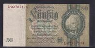 Deutsches Reich, Drittes Reich, 50 Reichsmark Ro.175d, DEU-210d, Kriegsdruck, Serie: L, ohne Udr. Bst., -