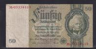 Deutsches Reich, Drittes Reich, 50 Reichsmark Ro.175d, DEU-210d, Kriegsdruck, Serie: M, ohne Udr. Bst., -