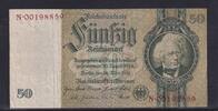Deutsches Reich, Drittes Reich, 50 Reichsmark Ro.175d, DEU-210d, Kriegsdruck, Serie: N, ohne Udr. Bst., -