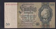 Deutsches Reich, Drittes Reich, 50 Reichsmark Ro.175d, DEU-210d, Kriegsdruck, Serie: N, ohne Udr. Bst., -