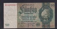 Deutsches Reich, Drittes Reich, 50 Reichsmark Ro.175b, DEU-210b, Friedensdruck, Wz. Kopf, Udr. Bst. F, Serie: R, -