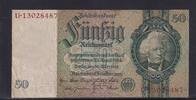 Deutsches Reich, Drittes Reich, 50 Reichsmark Ro.175b, DEU-210b, Friedensdruck, Wz. Kopf, Udr. Bst. F, Serie: U, -