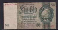 Deutsches Reich, Drittes Reich, 50 Reichsmark Ro.175b, DEU-210b, Friedensdruck, Wz. Kopf, Udr. Bst. F, Serie: S, -