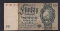 Deutsches Reich, Drittes Reich, 50 Reichsmark Ro.175c, DEU-210c, Zwischenform, Wz. Kopf, Udr. Bst. L, Serie: E, KN rot, -