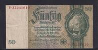 Deutsches Reich, Drittes Reich, 50 Reichsmark Ro.175c, DEU-210c, Zwischenform, Wz. Kopf, Udr. Bst. L, Serie: F, KN rot, -
