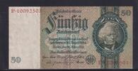 Deutsches Reich, Drittes Reich, 50 Reichsmark Ro.175b, DEU-210b, Friedensdruck, Wz. Kopf, Udr. Bst. C, Serie: P, -