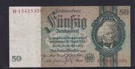 Deutsches Reich, Drittes Reich, 50 Reichsmark Ro.175b, DEU-210b, Friedensdruck, Wz. Kopf, Udr. Bst. A Serie: H, -