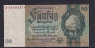 Deutsches Reich, Drittes Reich, 50 Reichsmark Ro.175b, DEU-210b, Friedensdruck, Wz. Kopf, Udr. Bst. C, Serie: J, -