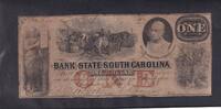 USA, Konföderierte Staaten, One Dollar Bank State South Carolina, Charleston, -