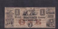 USA, Konföderierte Staaten, One Dollar Bank MACOMB County, Michigan, -