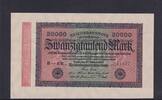 Weimarer Republik, Reichsbank, 20000 Mark Ro.84e, DEU-95i, Wz Hakensterne, KN 6 stellig, FZ: BW, -