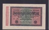 Weimarer Republik, Reichsbank, 20000 Mark Ro.84e, DEU-95i, Wz Hakensterne, KN 6 stellig, FZ: BW, -