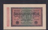 Weimarer Republik, Reichsbank, 20000 Mark Ro.84e, DEU-95i, Wz Hakensterne, KN 6 stellig, FZ: CD, -