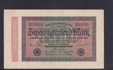 Weimarer Republik, Reichsbank, 20000 Mark Ro.84e, DEU-95i, Wz Hakensterne, KN 6 stellig, FZ: CD, -