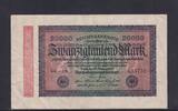 Weimarer Republik, Reichsbank, 20000 Mark Ro.84e, DEU-95i, Wz Hakensterne, KN 6 stellig, FZ: DK, -
