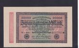 Weimarer Republik, Reichsbank, 20000 Mark Ro.84e, DEU-95i, Wz Hakensterne, KN 6 stellig, FZ: EO, -