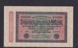 Weimarer Republik, Reichsbank, 20000 Mark Ro.84e, DEU-95i, Wz Hakensterne, KN 6 stellig, FZ: GF, -