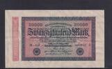 Weimarer Republik, Reichsbank, 20000 Mark Ro.84e, DEU-95i, Wz Hakensterne, KN 6 stellig, FZ: GF, -