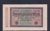 Weimarer Republik, Reichsbank, 20000 Mark Ro.84e, DEU-95i, Wz Hakensterne, KN 6 stellig, FZ: GP, -