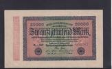Weimarer Republik, Reichsbank, 20000 Mark Ro.84e, DEU-95i, Wz Hakensterne, KN 6 stellig, FZ: GP, -