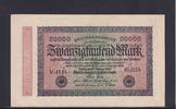 Weimarer Republik, Reichsbank, 20000 Mark Ro.84e, DEU-95i, Wz Hakensterne, KN 6 stellig, FZ: HH, -