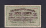 Deutsches Reich, Kaiserreich, Besatzung Rußland, 3 Rubel Ro.460b, EWK-36b, astoni gadeem, Darlehnskasse Ost Posen, -