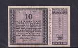 Weimarer Republik, Weimar, Landesregierung, 10 Milliarden Mark Bauhaus, Entwurf Herbert Bayer, Serie: H, Rückseite bedruckt, -