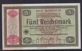 Deutsches Reich, Drittes Reich, 5 Reichsmark Ro.708E1, DEU-232E1, Perforation Entwertet, -
