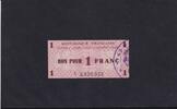 Frankreich 1 Franc Kriegsgefangenen Lagergeld, für Deutsche Gefangene, mit Lagerstempel 42, -