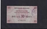 Frankreich 10 Francs Kriegsgefangenen Lagergeld, für Deutsche Gefangene, mit Stempel No.42, -