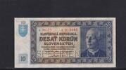 Slowakei 10 Kronen Perforation SPECIMEN, Serie: MI 73, -
