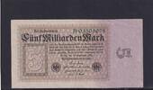 Weimarer Republik, Reichsbank, 5 Milliarden Mark Ro.112a, DEU-132a, Reichsdruck Serie: B, -
