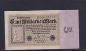 Weimarer Republik, Reichsbank, 5 Milliarden Mark Ro.112a, DEU-132a, Reichsdruck Serie: D, -
