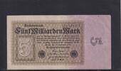 Weimarer Republik, Reichsbank, 5 Milliarden Mark Ro.112b, DEU-132b, Firmendruck FZ: R, -