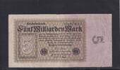 Weimarer Republik, Reichsbank, 5 Milliarden Mark Ro.112b, DEU-132b, Firmendruck FZ: R, -