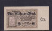 Weimarer Republik, Reichsbank, 5 Milliarden Mark Ro.112c, DEU-133, Wz. Kreuzblüten, Firmendruck FZ: AB, -
