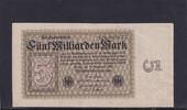 Weimarer Republik, Reichsbank, 5 Milliarden Mark Ro.112c, DEU-133, Wz. Kreuzblüten, Firmendruck FZ: R, -