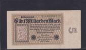 Weimarer Republik, Reichsbank, 5 Milliarden Mark Ro.112c, DEU-133, Wz. Kreuzblüten, Firmendruck FZ: AB, -