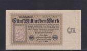 Weimarer Republik, Reichsbank, 5 Milliarden Mark Ro.112c, DEU-133, Wz. Kreuzblüten, Firmendruck FZ: AB, -