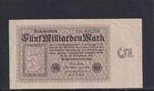 Weimarer Republik, Reichsbank, 5 Milliarden Mark Ro.112c, DEU-133, Wz. Kreuzblüten, Firmendruck FZ: K, -
